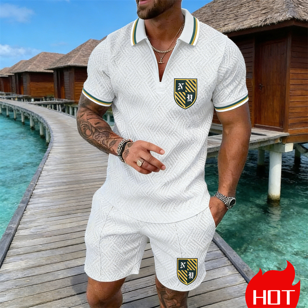 Summer Clothing Resort - Летний комплект мужских поло с 3D-ретро-принтом,