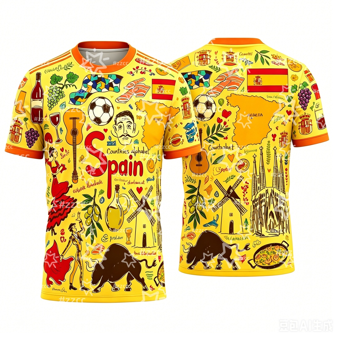 Summer Clothing In Spanish - Футболка в испанском стиле с графическим