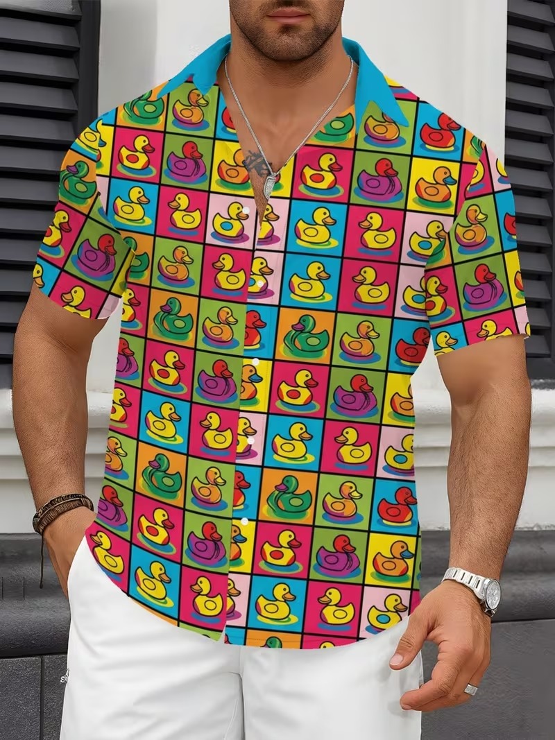 Summer Duck Clothing - Новая корейская модная гавайская рубашка 2026