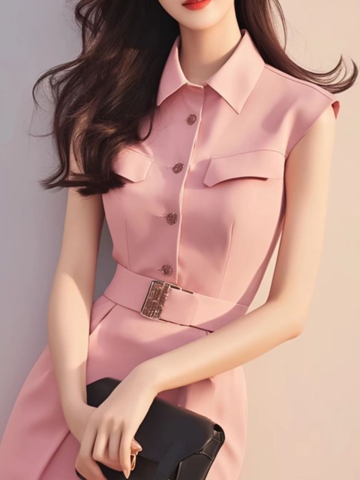 Summer Line Clothing Brand - Элегантное розовое длинное платье: стильная женская