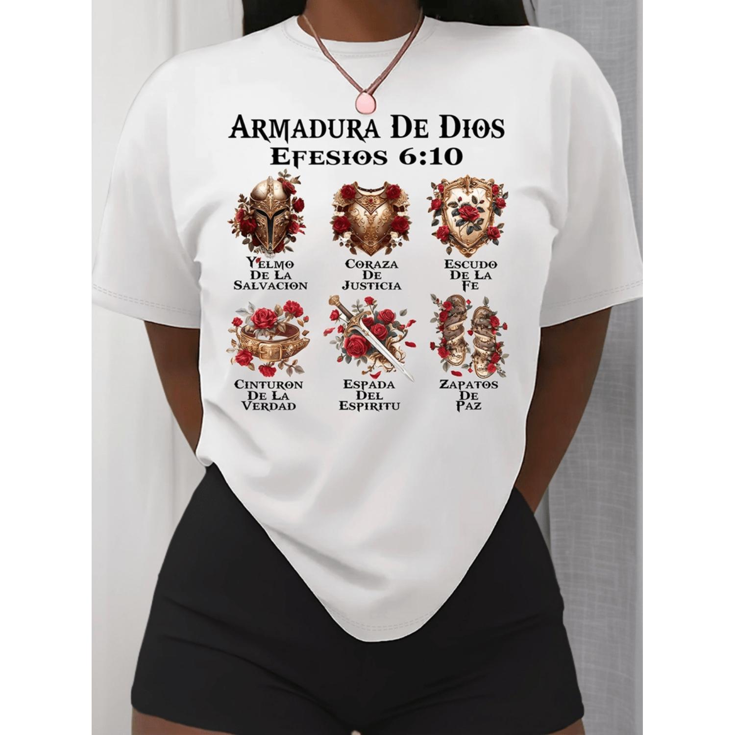 Summer Clothing In Spanish - Женская повседневная футболка с коротким рукавом,