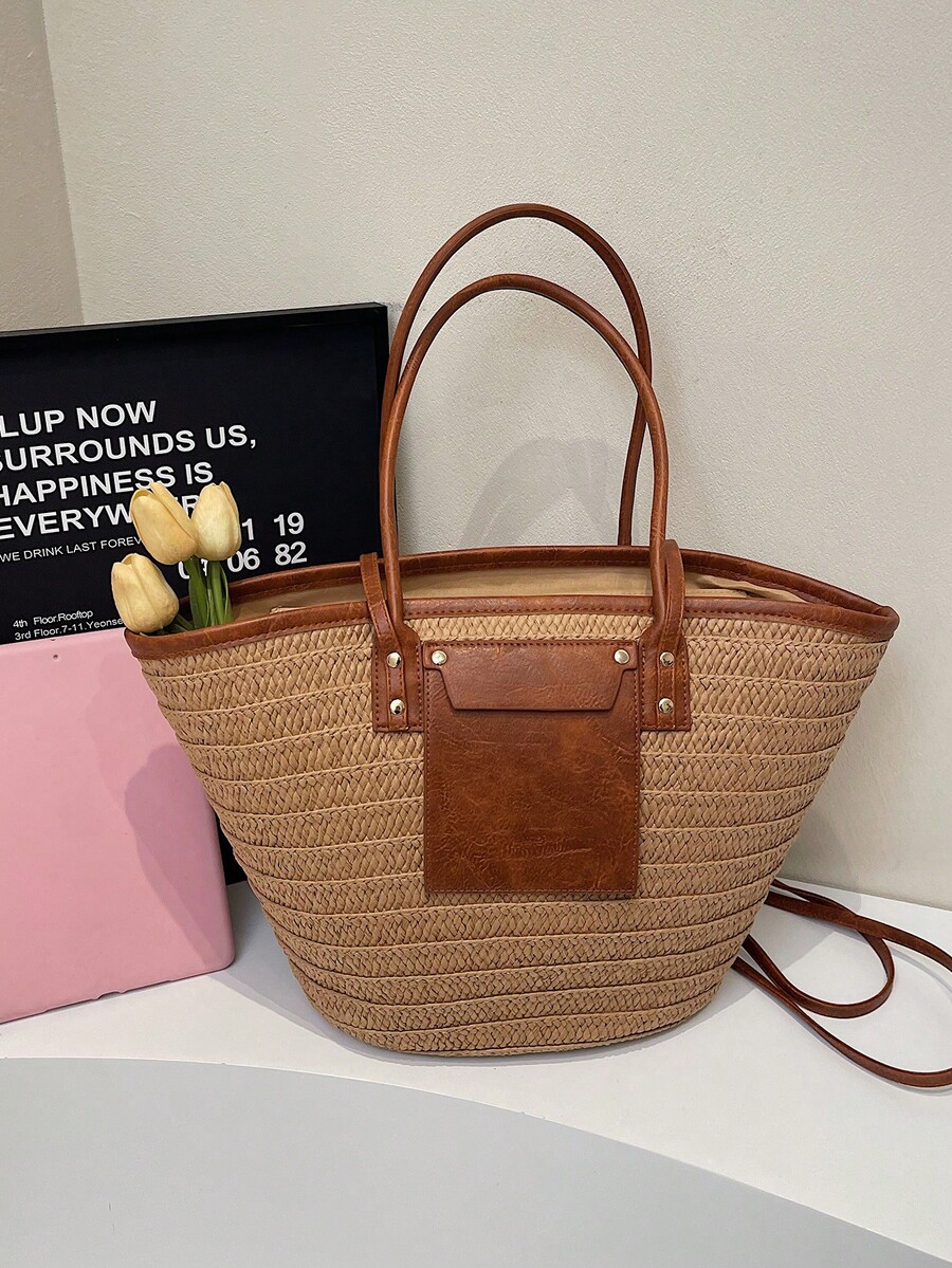 Модная вместительная плетеная  – обзор и цена Beach Bag Straw